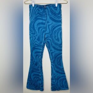Hollister Blue Swirl Flare Pants